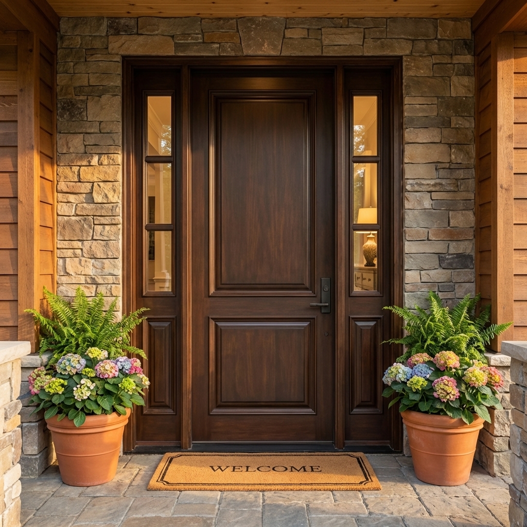 Porte extérieure résidentielle sur mesure.